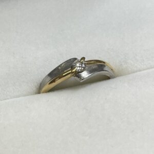 Pt900 K18 メレダイヤ リング